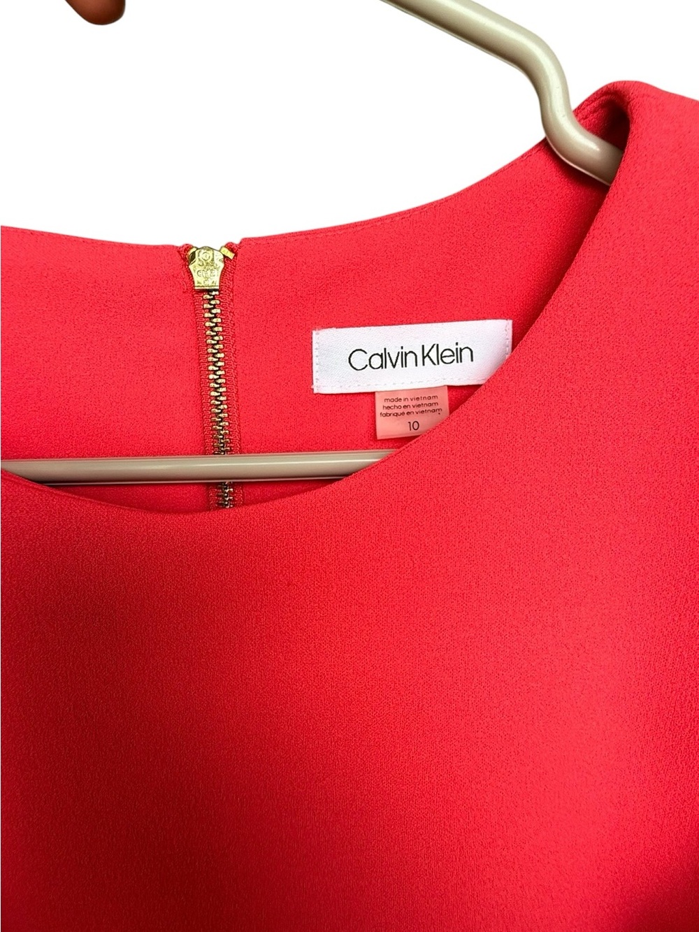Calvin Klein Coral Ruffle-Sleeve Midi Dress - Picture 4 of 5